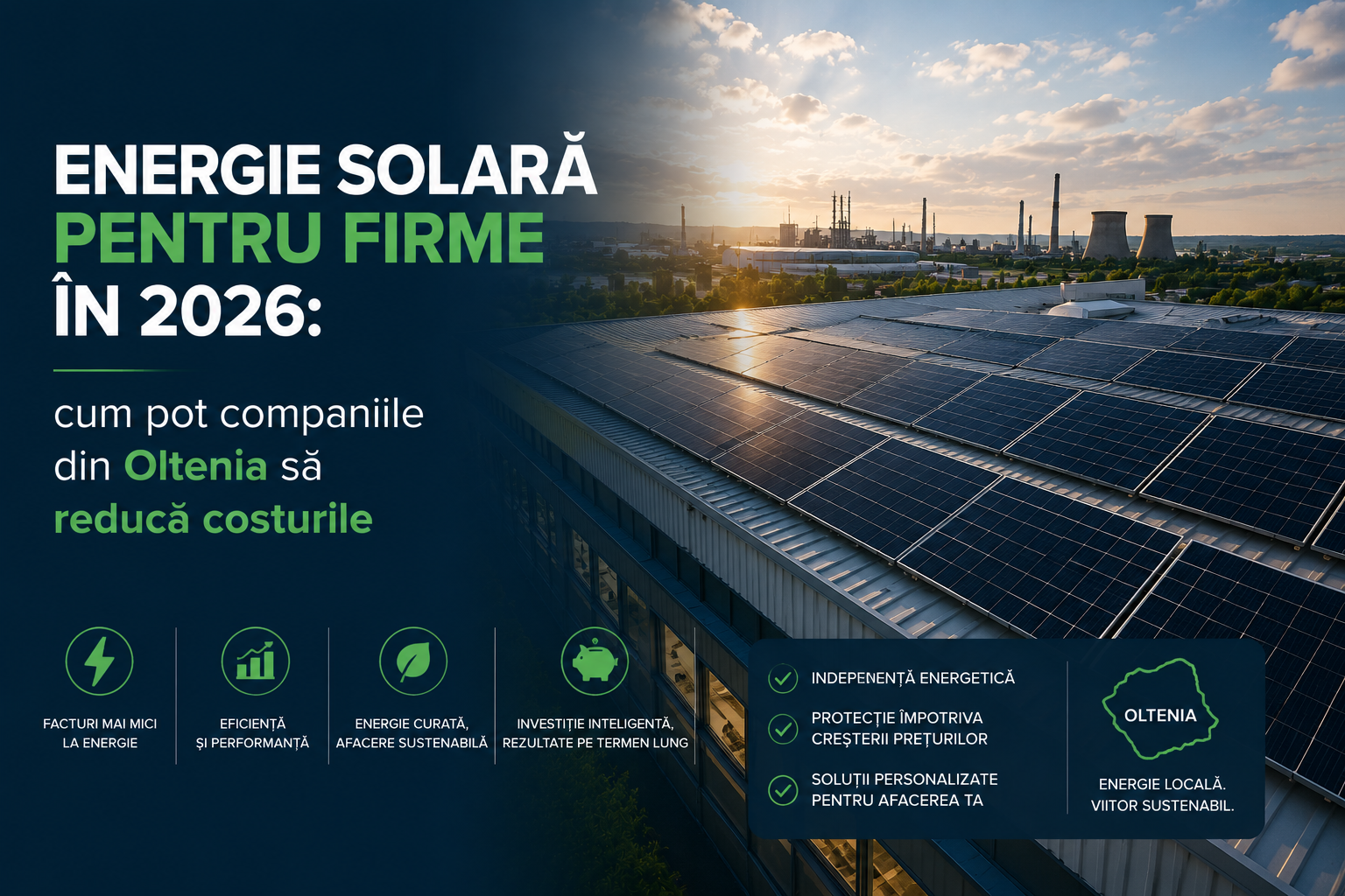 Energie solară pentru firme în 2026: cum pot companiile din Oltenia să reducă costurile